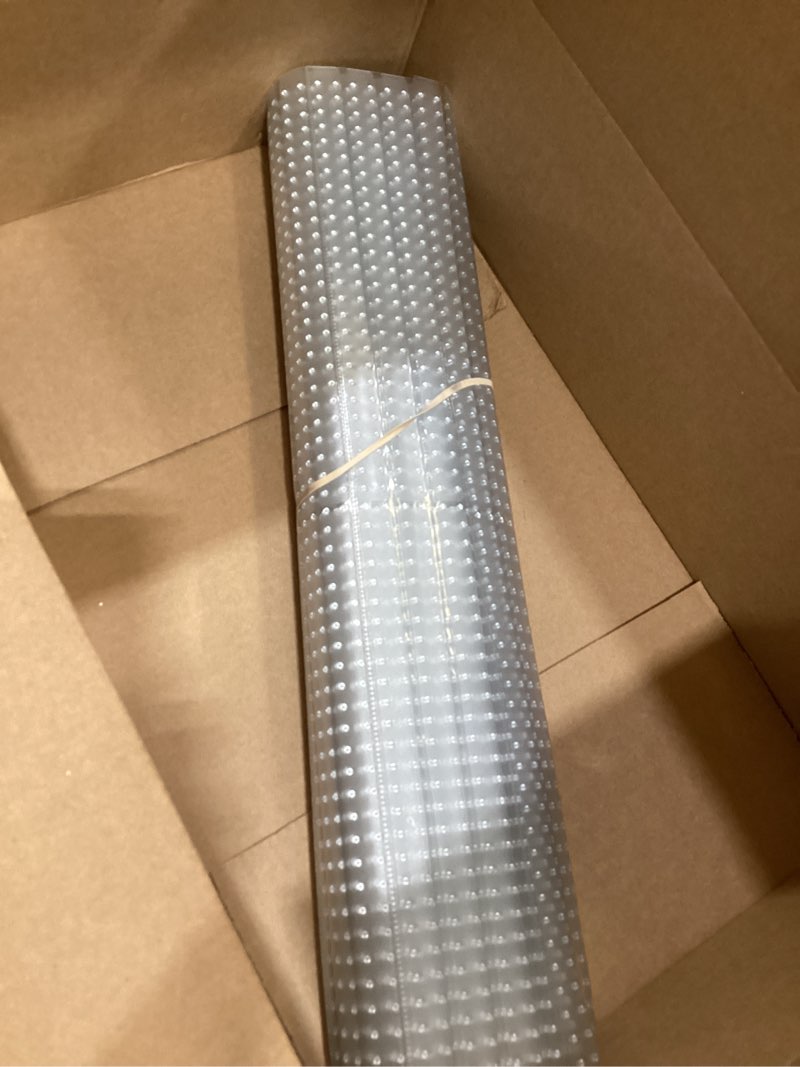 Condition photo showing New/Like New for resilia low-pile carpet runner - non slip carpet & rug protection, washable clear vinyl floor runners, 27 inches wide x 15 inches long, made in the usa 2'3" x 1'3"