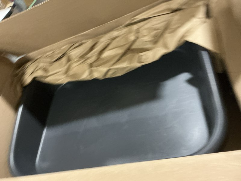 Condition photo showing As Is for 3 Pack Low Entry Cat Litter Box, 23" Open Top Pet Litter Pan for Kitten, Extra Large Senior Cat Travel Toilet, Shallow Potty Tray Boxes for Indoor Outdoor Frail Handicap Disabled Elderly Cats