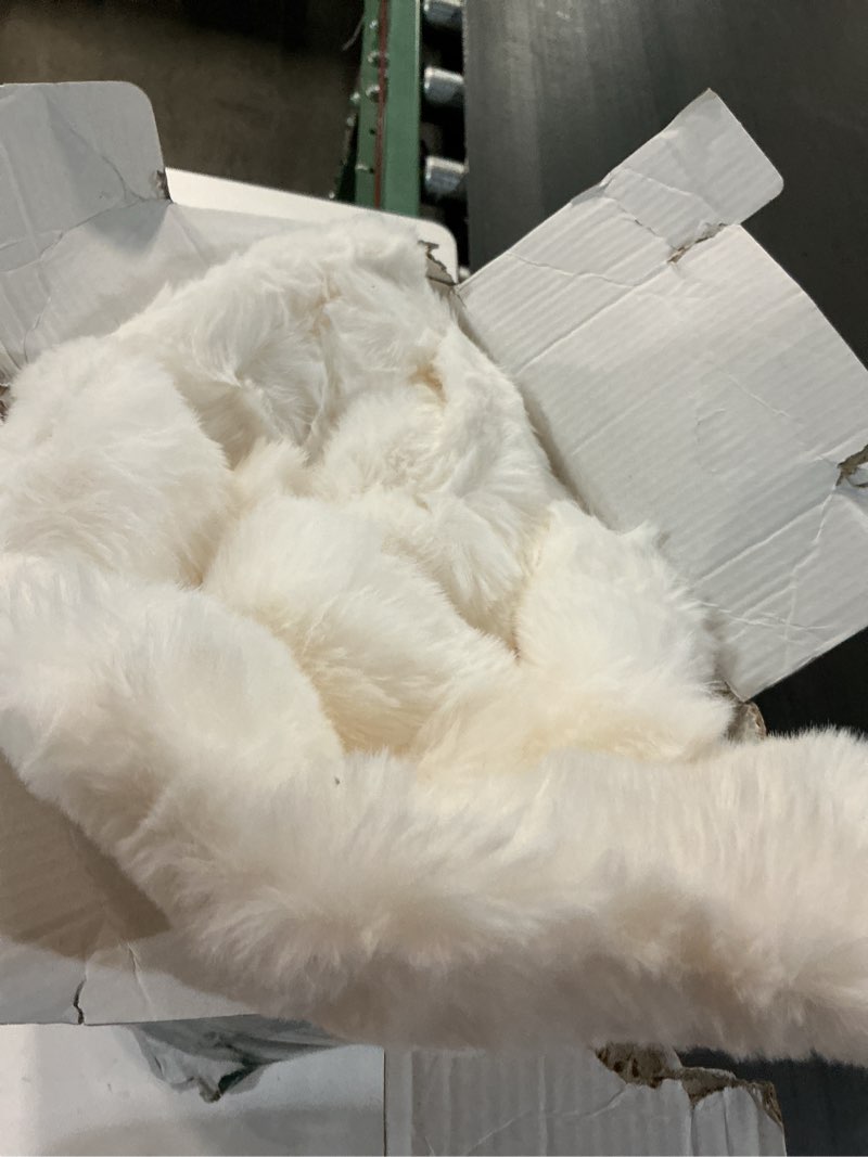 Condition photo showing Good Condition for benvwe faux fur throw blanket for couch - cozy plush fluffy soft thick bubble blanket for living room home decor - mothers day birthday gifts for women, cream white, 51" x 63" throw(51" x 63") cream white