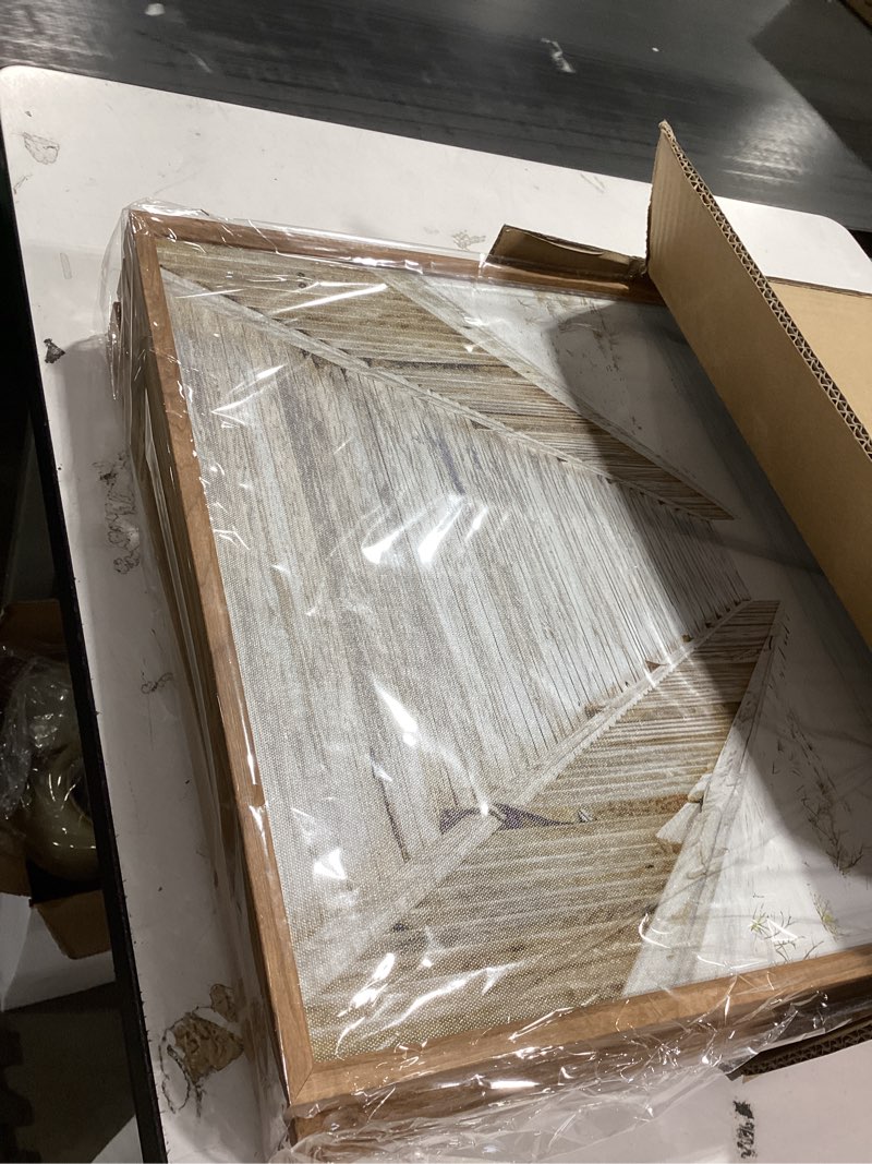 Condition photo showing Good Condition for Aurlan Neutral Beach Coastal Framed Wall Art(16"x24"), 3PCS Boho Ocean Shore Waves Bridge Pathway Boardwalk Sailboat Canvas Artwork, Large Abstract Modern Seaside Seascape Landscape Nautical Decor for Bedroom Living Room Neutral Beach Coastal 16"L x 24"W