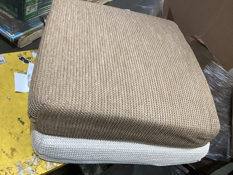 Condition photo showing As Is for two seat cushions*2pc natural weave deep seat outdoor cushion set ivory - threshold™