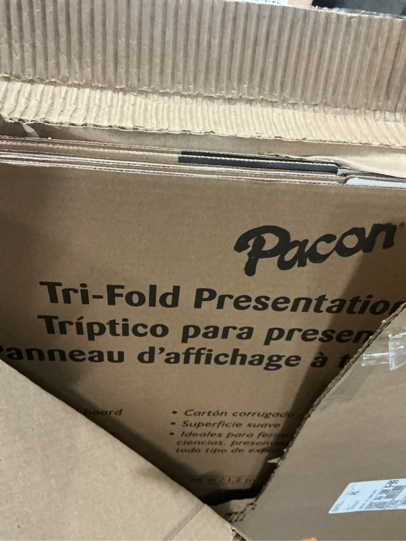 Condition photo showing New/Like New for 4 pack pacon® 80% recycled single-walled tri-fold presentation boards, 48\" x 36\", white