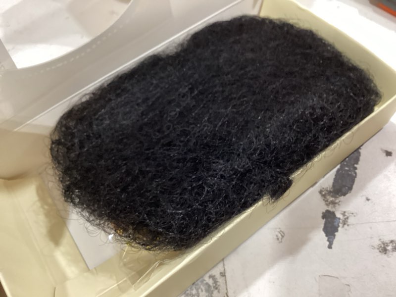 Condition photo showing Good Condition for 4in jet black afro puff ponytail - 100% human hair clip-in extension with adjustable drawstring & 3 snag-free combs | no-shed kinky curly style (4in, jet black 1#) 4in 1# jet black
