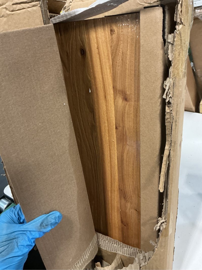 Condition photo showing item condition for fun memories 55 inch wood floating shelves, live edge 9.3" deep large wall shelves for storage, wall-mounted display shelves with invisible heavy-duty metal bracket for living room bedroom, natural