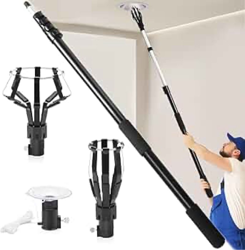 SKGPOLE 26FT Reach Light Bulb Changer for High Ceilings with Telescopic Extension Pole, 5-20Foot Lig