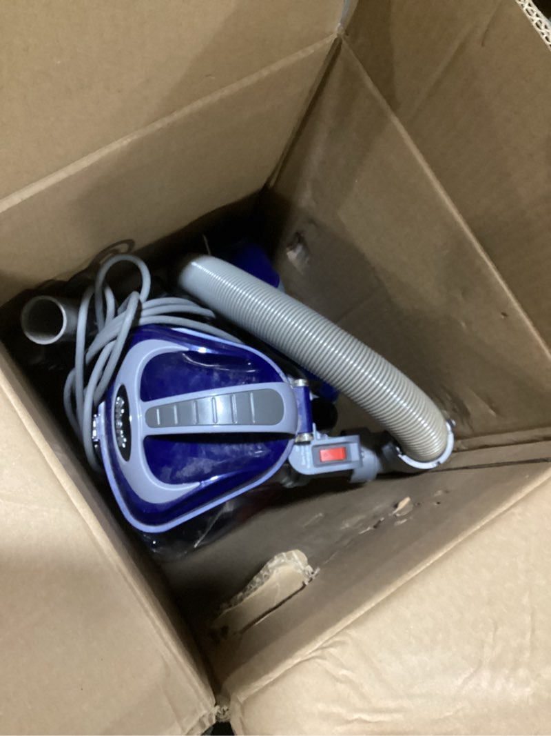 Condition photo showing As Is for shark performance powered lift-away upright vacuum, ultra-powerful suction, no hair wrap, led headlights, pet hair pickup, carpets & hardfloors, odor neutralizer technology, nordic blue, uv2500