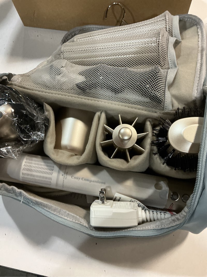 Condition photo showing New/Like New for Cosy Companions 6 in-1 Hair Dryer Brush, 150,000 RPM High-Speed Negative Ionic, Blow Dryer Brush for Fast Drying, Hot Air Brush for Curling/Volumizing/Straightening with Travel Bag, Gold Warm Gold