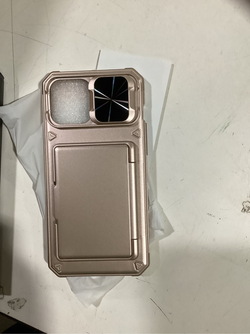 Condition photo showing Good Condition for vihibii for iphone 13 pro max/iphone 12 pro max case with card holder (4 cards), [rfid blocking] & slide lens camera cover, military grade drop protection, heavy duty wallet phone case, rose gold rose gold iphone 12 pro max/13 pro max