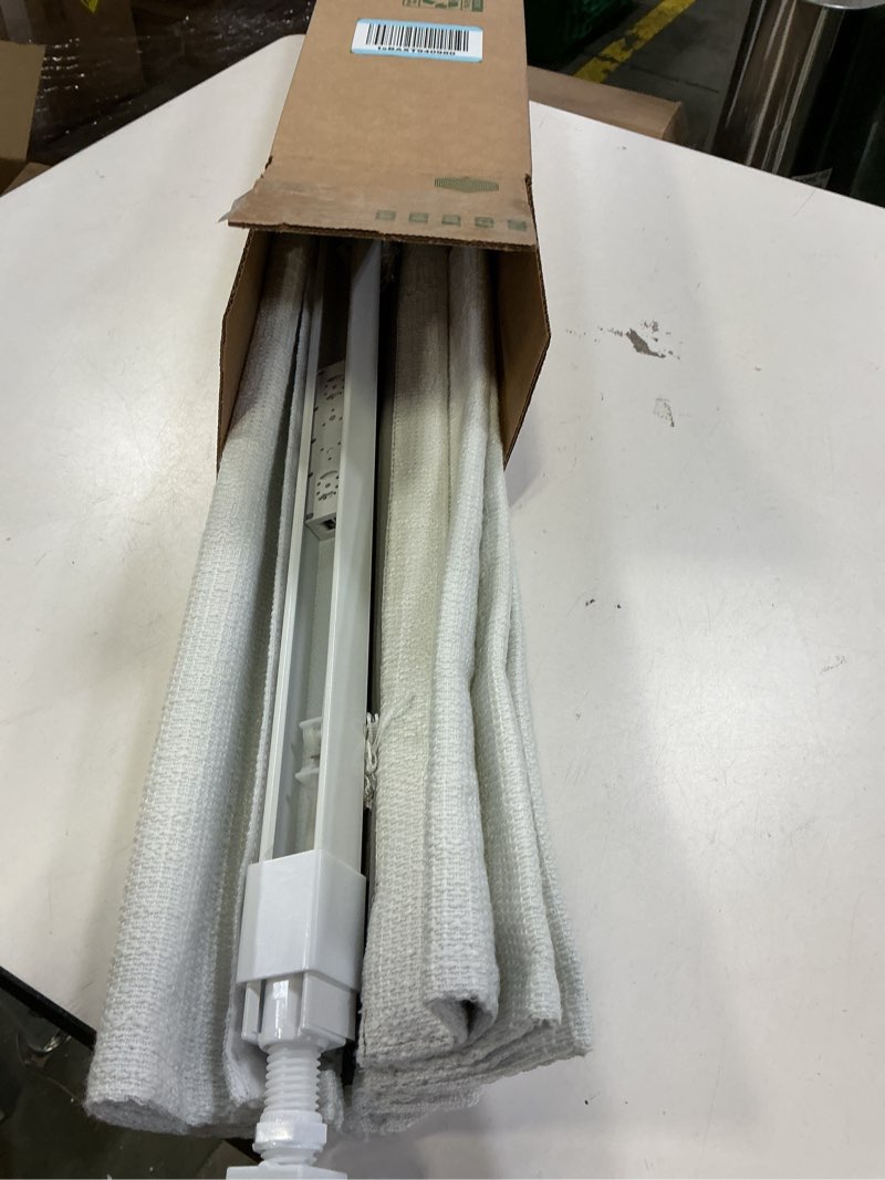 Condition photo showing As Is for No Tools No Drill Cordless Roman Shades for Indoor Windows 100% Blackout, for Window Size 24" W × 48" H White White 24" W × 48" H