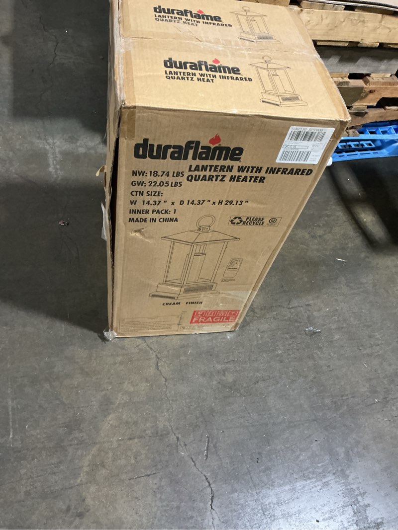 Condition photo showing Good Condition for 1,500-watt electric lantern infrared quartz space heater with remote control in cream