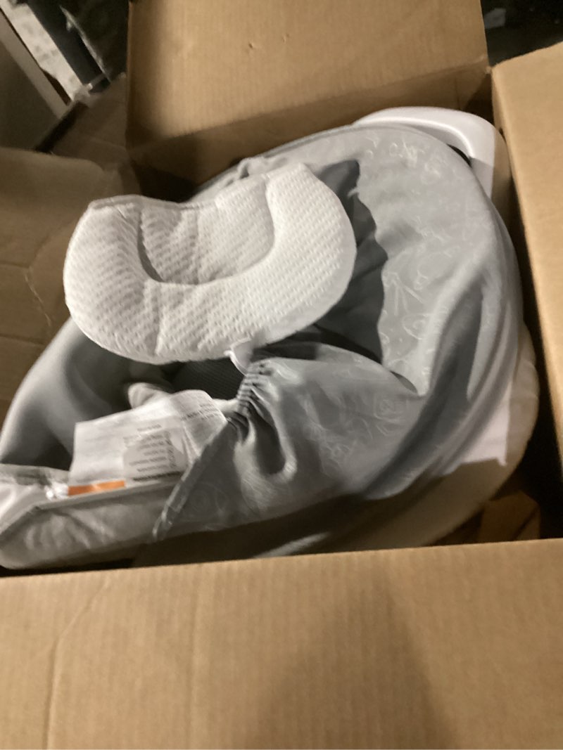 Condition photo showing As Is for Similar to photo) Portable Baby Bassinet- Travel Bassinet for Newborn and Infant, Suitable for Indoor & Outdoor Carry, Lightweight Foldable Washable, Portable Bassinet for Baby Travel, Portable Travel Bassinet, Grey White