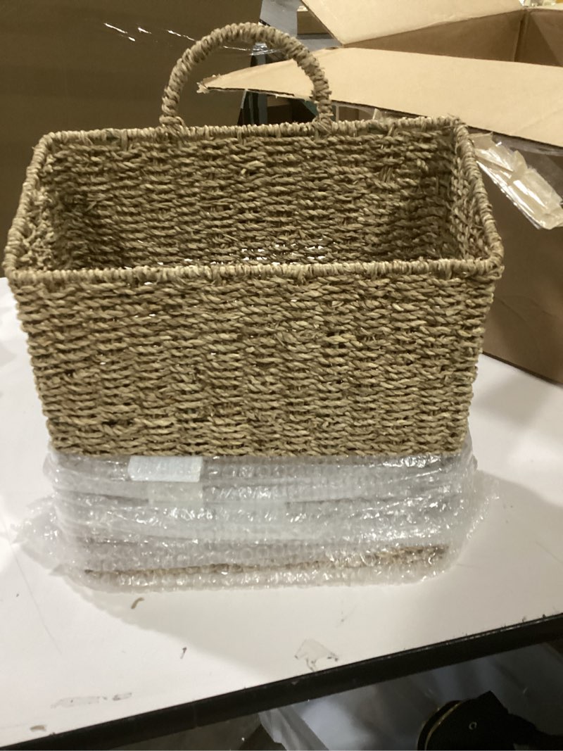 Condition photo showing Good Condition for MyGift 12.5 Inch Rustic Woven Wall Hanging Storage Basket, Large Decorative Baskets, Magazine and Mail Organizer Basket