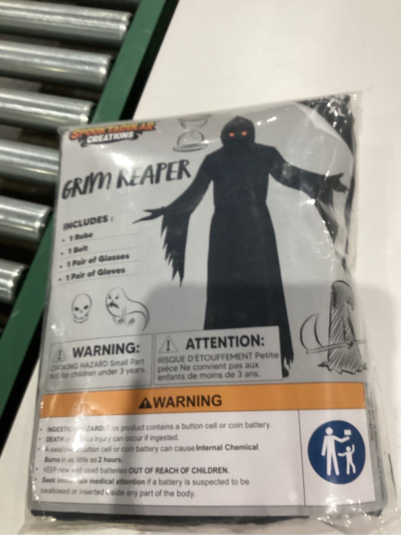 Condition photo showing New/Like New for Spooktacular Creations Glowing Eyes Grim Reaper Costume for Kids, Scary Halloween Costume for Boys X-Large