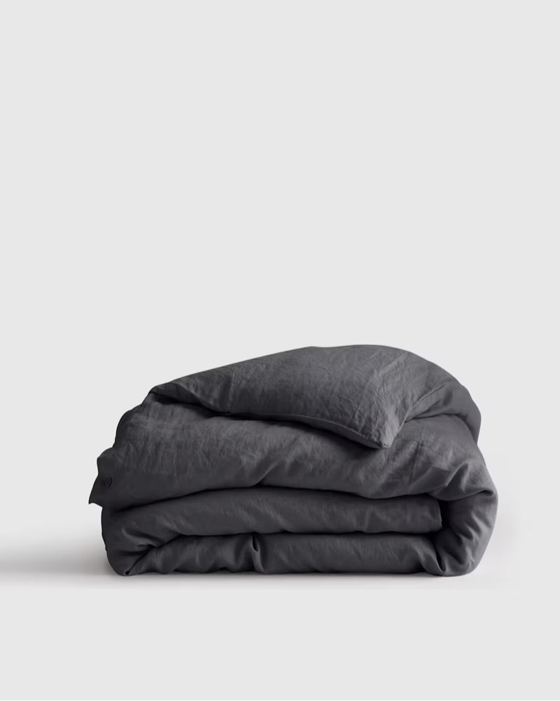 European Linen Duvet Cover , King/Cal King, Charcoal