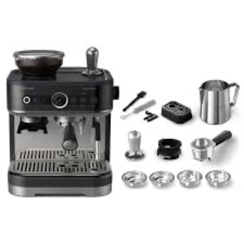 PHILIPS Barista Brew Semi Automatic Espresso Machine - Single & Double Espresso + Americano Button, 