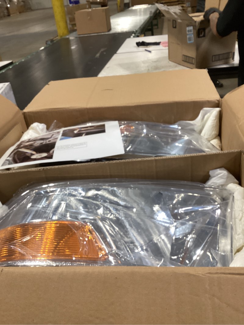 Condition photo showing Good Condition for headlights for 2009-2018 dodge ram 1500, for 2010-2018 dodge ram 2500 3500 with high/low beam bulbs, driver & passenger side(only fit dual-hole single headlight) chrome - with h/l beam bulbs oe replacement