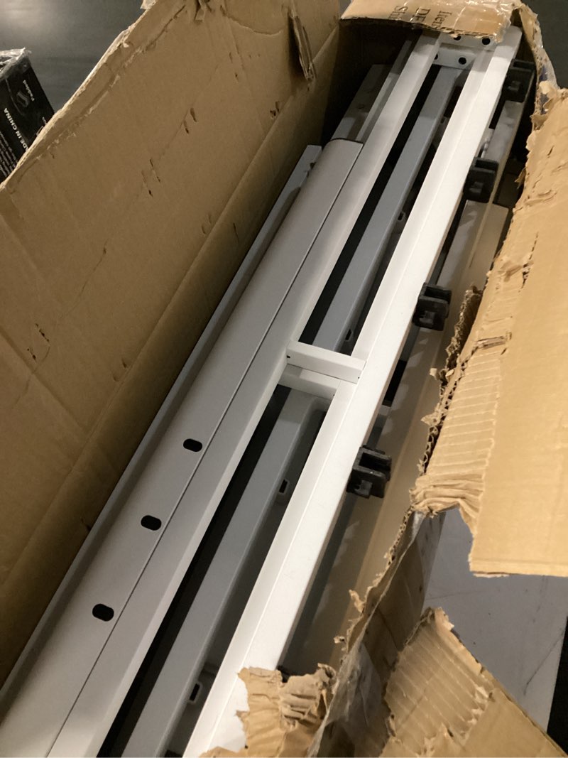 Condition photo showing As Is for nkz 24 inch queen size bed frame, metal bed frame & box spring 2 in 1 platform with round corner legs, 4000lbs heavy duty metal frame, mattress slide stopper, headboard hole, noise-free, easy assembly 24inch white queen