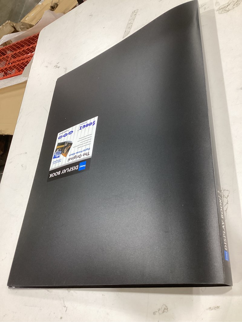 Condition photo showing As Is for sooez heavy duty binder with plastic sleeves 18"x24", portfolio folder with 30 clear sheet protectors, display 60 pages, presentation book for artwork, sheet music, document black 18"x24" - 1 pack