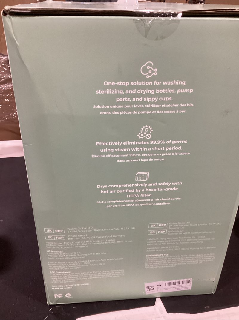 Condition photo showing New/Like New for momcozy kleanpal pro baby bottle washer, sterilizer & dryer - all-in-one cleaning machine for bottles, pump parts & baby essentials - time-saving & effortless care