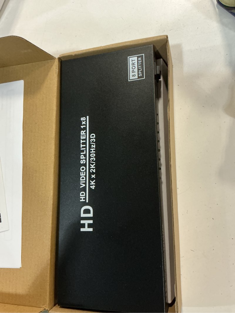 Condition photo showing Good Condition for 4k 1x8 hdmi splitter 1 in 8 out, 8 port powered hdmi splitters multi monitor outputs, mirror/copy screen only (not extend) 8 way splitter support 4kx 2k @30hz,3d for office,ps4, projector,hdtv. 1x8 splitter 4k@30hz