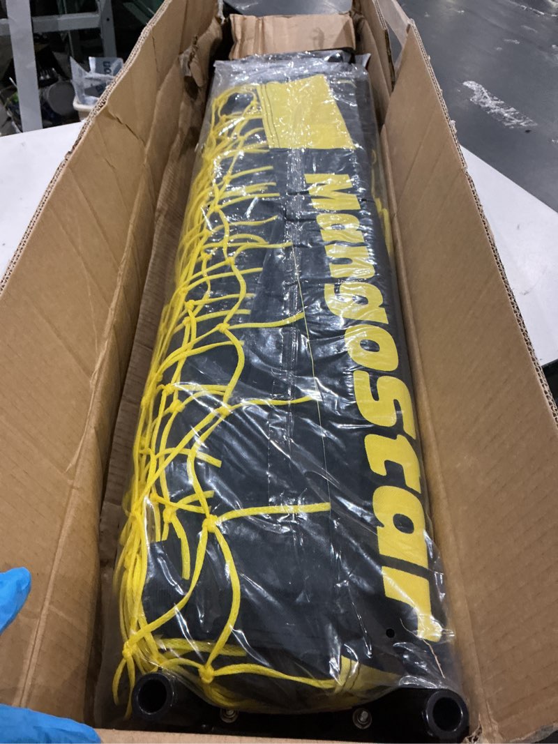 Condition photo showing Good Condition for mangostar soccer goal, 12x6 ft soccer goal for backyard portable net collapsible metal base, quick set up soccer net for indoor outdoor practice training with carry bag