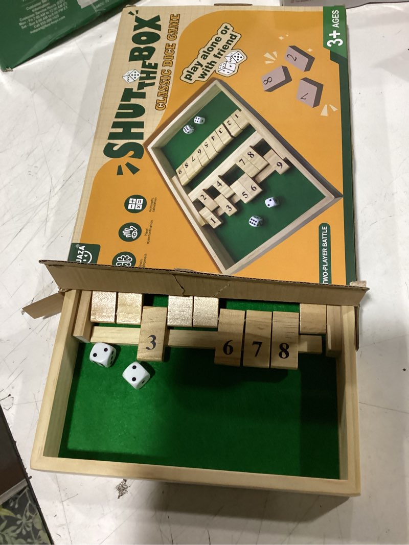 Condition photo showing New/Like New for aiuaza shut the box dice game,wooden board games 2-person competitive, traditional bar, travel, family, fun math(battle version)