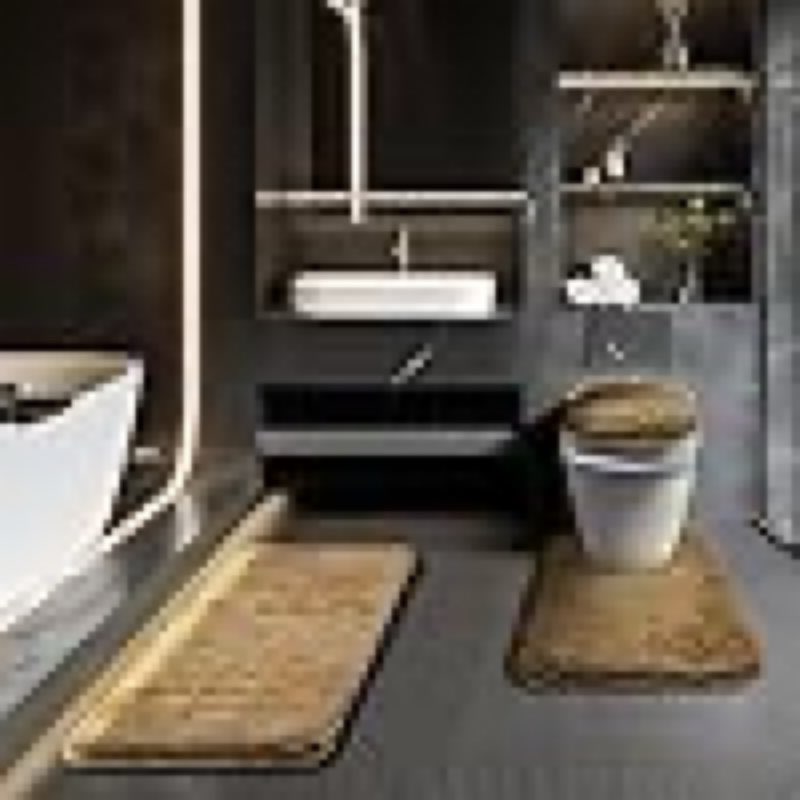 bathroom rugs sets 3 piece with adjustable toilet seat cover 17.5"x 15" machine washable bath rug set with tpr non slip rubber backing solid bath mat set for luxury bathroom decoration