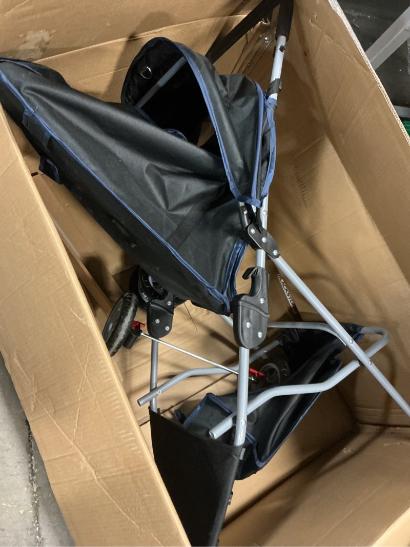 Condition photo showing As Is for fdw pet stroller 3-wheel durable foldable cat dog stroller with washable liner storage basket cup holder,black