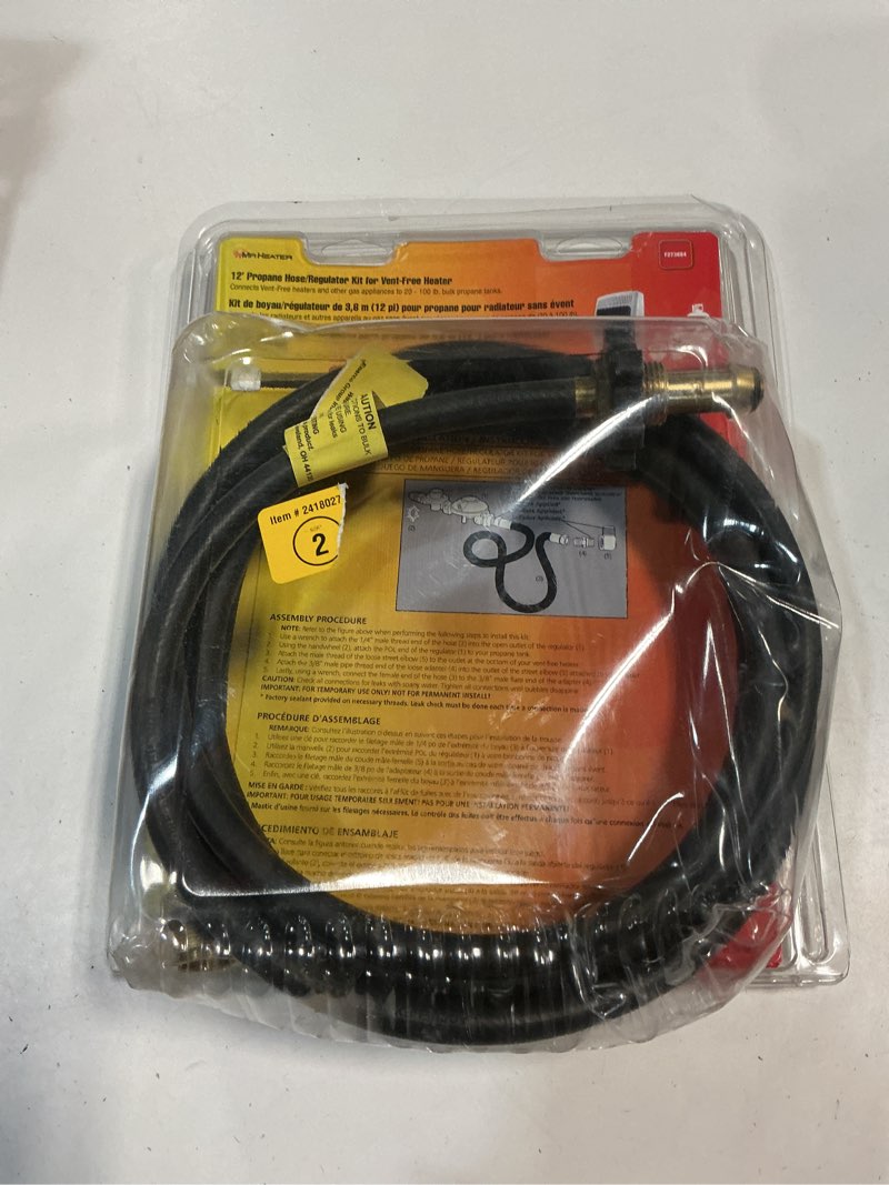 Condition photo showing As Is for Mr. Heater Remote Propane Vent Free Installation Kit Black Steel Installation kit