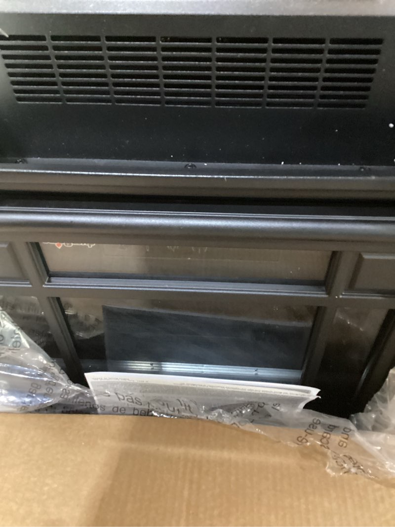 Condition photo showing As Is for damaged  duraflame infrared quartz electric stove heater - dfi-591-01 - black