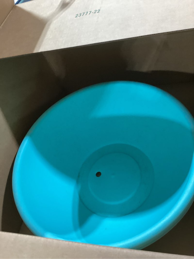 Condition photo showing Good Condition for the hc companies shallow planter with drainage - contemporary garden bowl planter for flowers, herbs & more - round succulent planter pot for indoors and outdoors (20" teal, pack of 1) teal 20" pack of 1