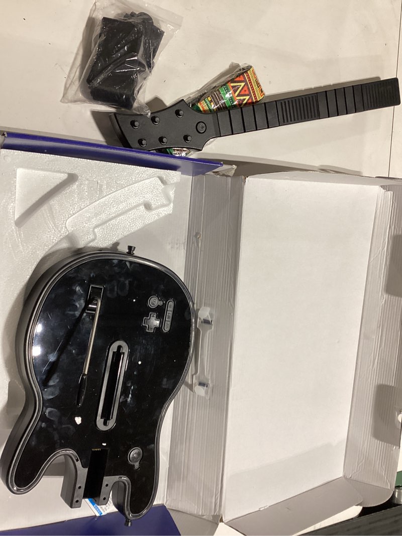 Condition photo showing Good Condition for Lyvix Guitar Hero Controller for PS4/PS3/PC, Wireless Rechargeable Game Controller Compatible with Guitar Hero, Clone Hero, Rock Band, Fortnite Festival, with Replaceable Straps, RGB Light, Audio Jack Black