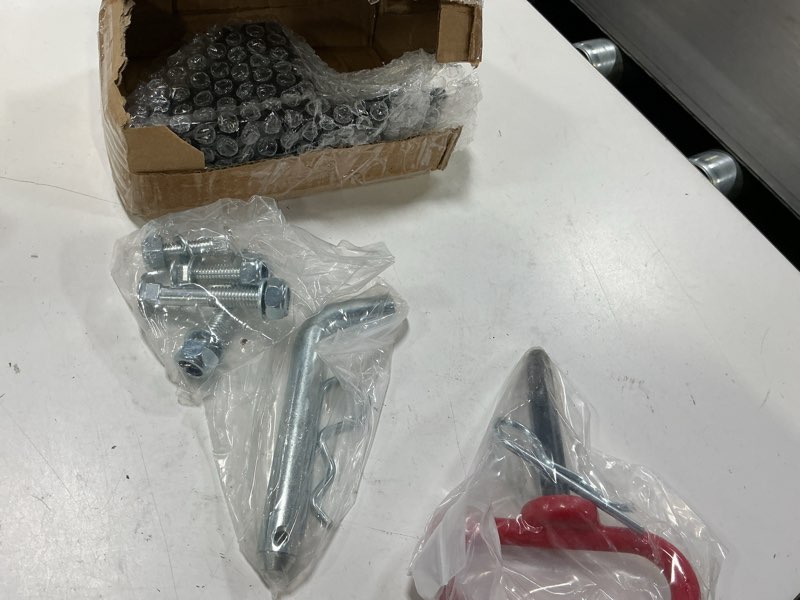 Condition photo showing New/Like New for universal zero turn mower hitch with magnetic hitch pin, compatible with ferris, john deere, husqvarna, cub cadet, ariens, toro, craftsman, bad boy, fits 1-1/4" receiver & 2.5"-5" mounting holes