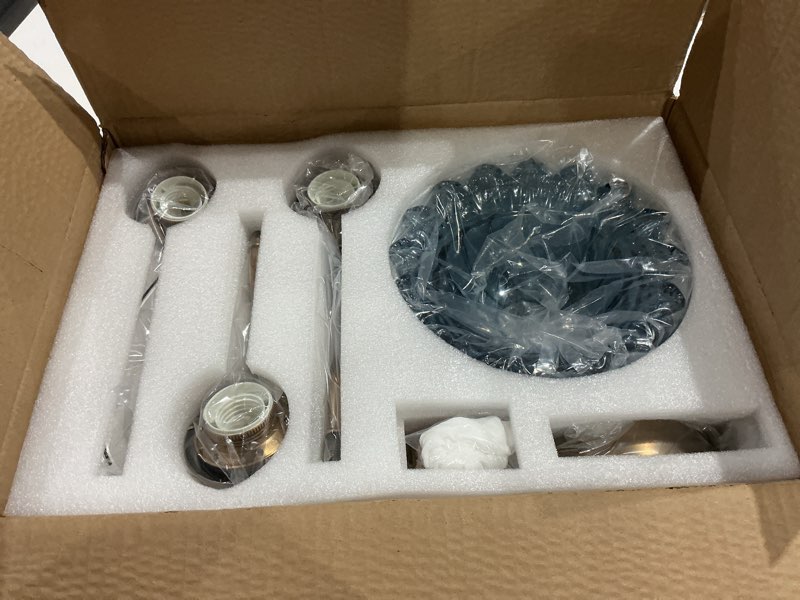 Condition photo showing New/Like New for xiedun brass grey blue 3 light vanity light brass and grey 3 light