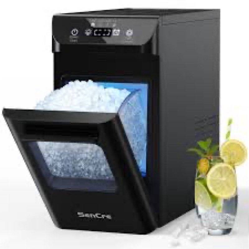 sencre nugget ice maker 44lbs/day countertop ice maker, ice makers with self-cleaning & timer, one-c