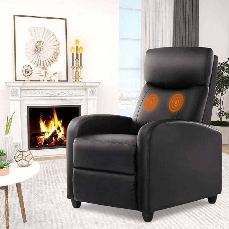 yapamar multi-functional single massage recliner sofa,8 different massage modes and heating,casual chair for living room for rest, sleep, watch tv or use the computer - black