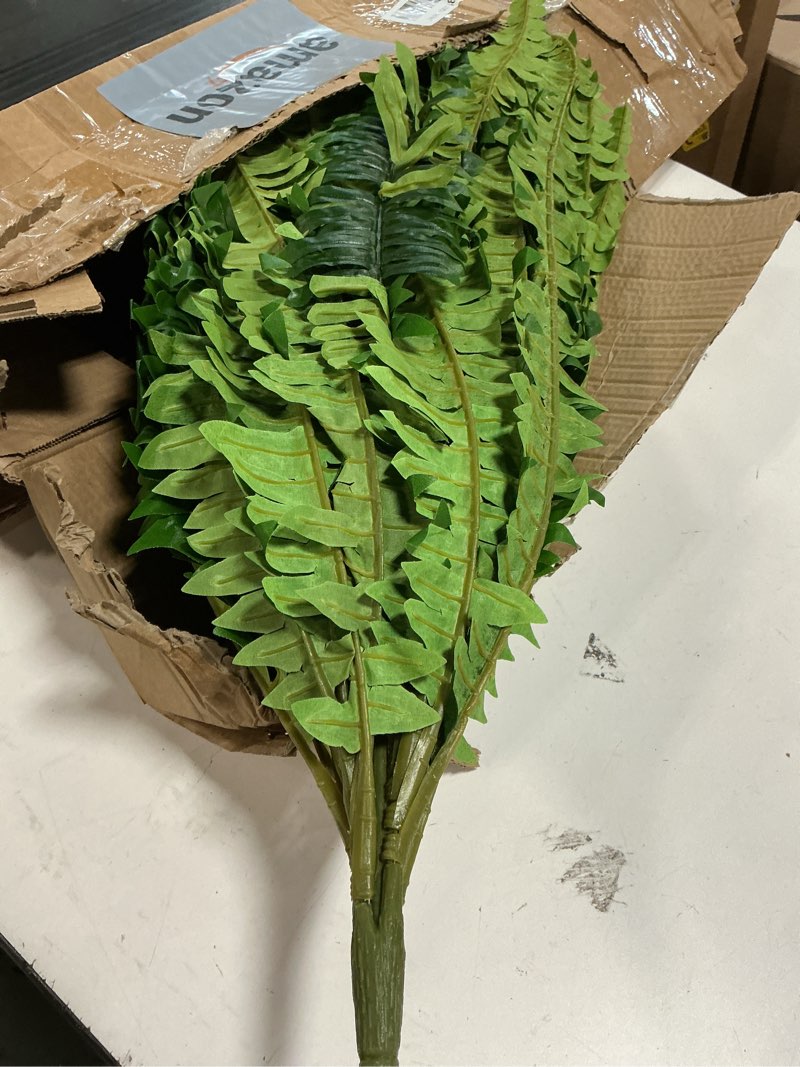Condition photo showing Good Condition for nearly natural 40-in artificial boston fern, large hanging fake plant wall decor with 56 fronds, faux fern vines that look real for home and office decor 40" - set of 1