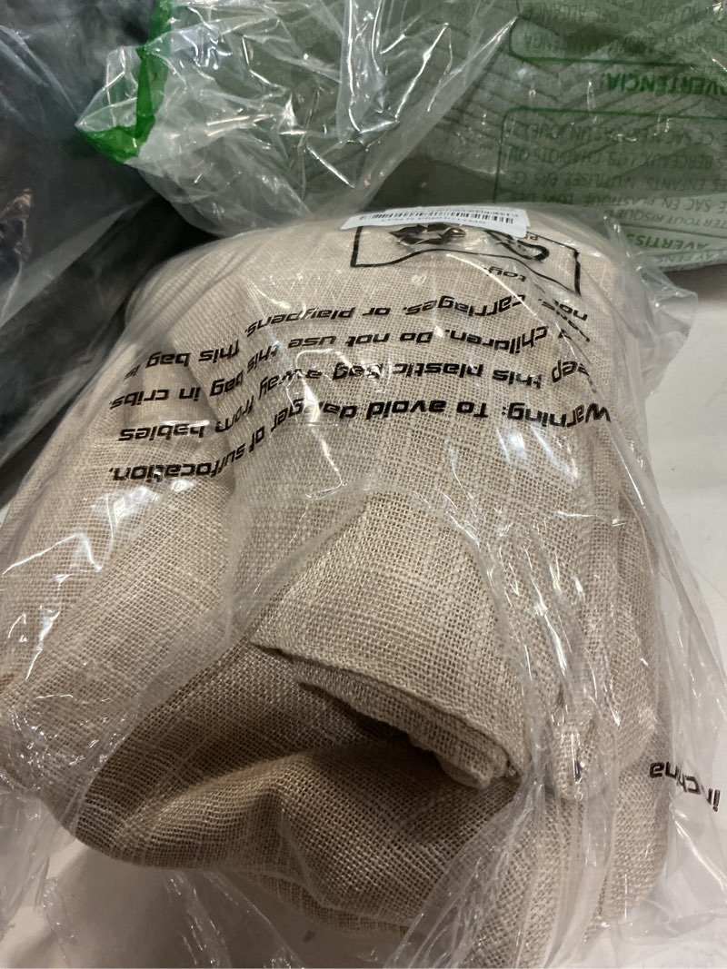 Condition photo showing Good Condition for lamit natural linen blended curtains 63 inch for bedroom, light filtering semi sheer burlap curtains farmhouse boho back tab and rod pocket drapes for dining room, 2 panels (52 x 63 inch, linen) 52"w x 63"l (pack of 2) linen
