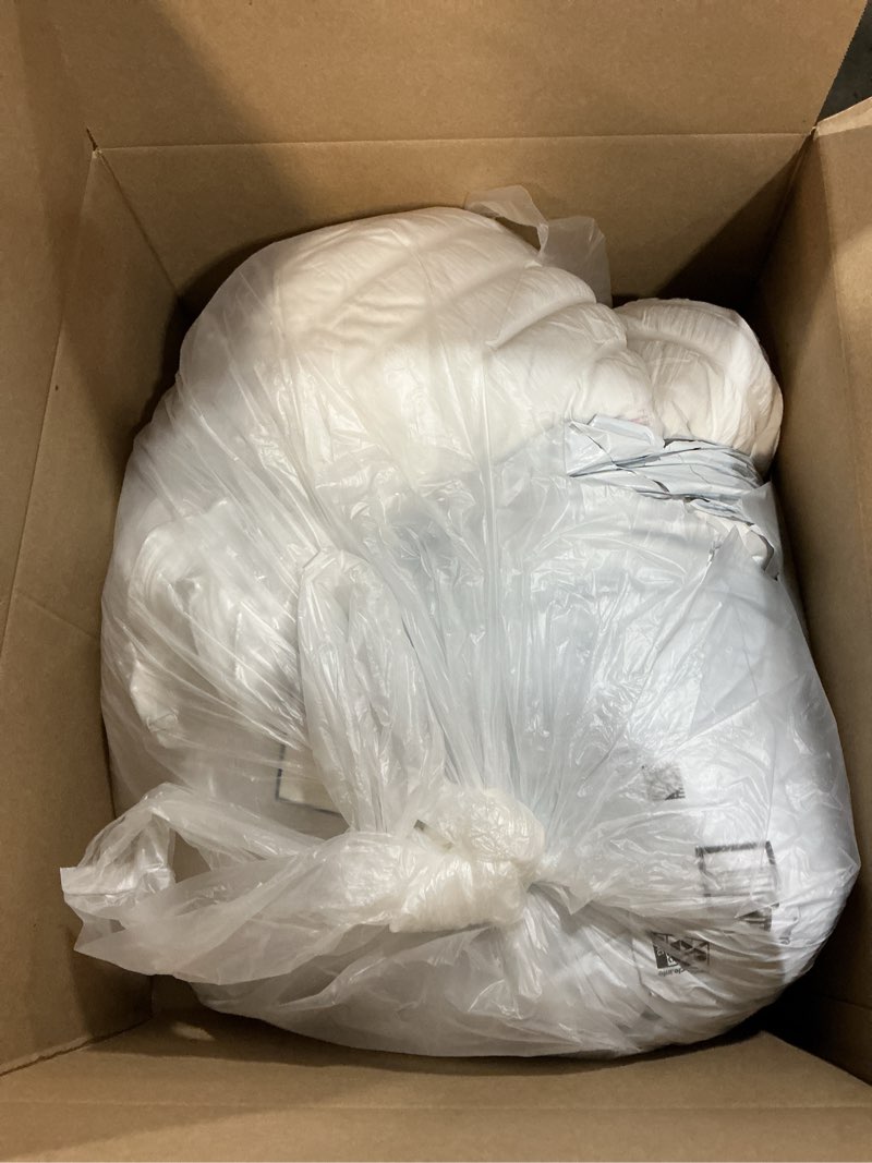 Condition photo showing As Is for cozylux queen comforter set white seersucker 7 pieces bed in a bag queen comforter set with sheets, luxury soft bedding set with down alternative comforter, sheets, pillowcases & shams for all seasons white queen