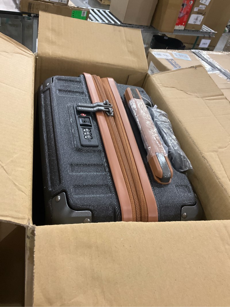 LUGGEX Carry On Luggage 22x14x9 Airline Approved, PC Expandable Hard Shell Suitcases with Spinner Wh