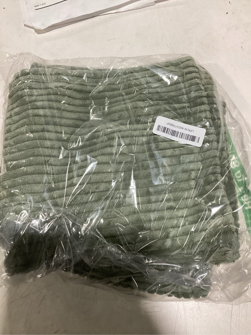 Condition photo showing New/Like New for MIULEE Decorative Throw Pillow Covers for Couch Bed Livingroom 20x20 Inch Set of 2 Light Olive Green Boho Accent Throw Pllows Broadside Striped Patchwork Soft Corduroy Summer Pillowcases 20" x 20" (Pack of 2) Light Olive Green