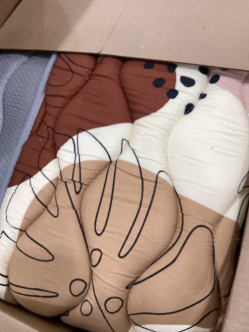 Condition photo showing Good Condition for Blissful Diary Baby Play Mats for Floor, 59x59 Inch Thicker and Larger Soft Cushioning Foam Playmats for Babies and Toddlers, Foldable Washable Baby Playpen Mat, Boho Design Boho 59" X 59"