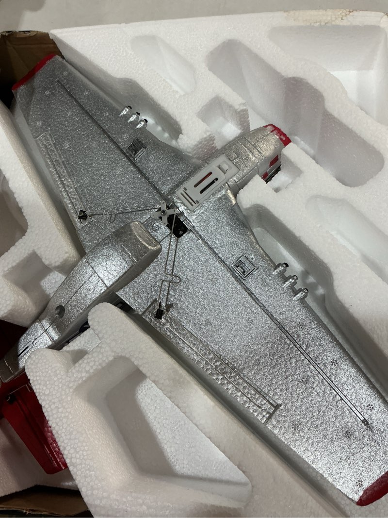 Condition photo showing As Is for leambe 4 channel rc plane, ready to fly aerobatic aircraft, easy control for beginners, p51 mustang rc airplane best gift for adults white large