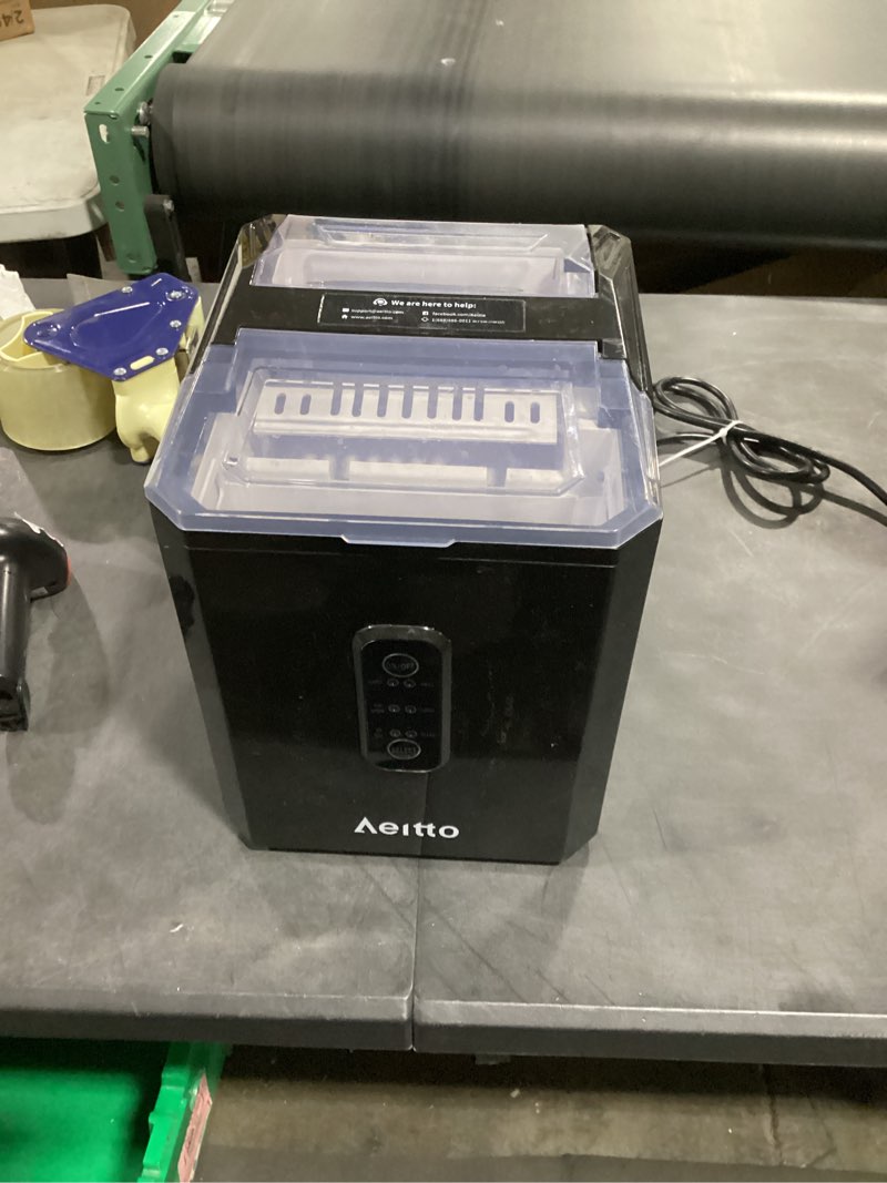 Condition photo showing Good Condition for aeitto ice makers countertop, 9 ice cubes release in 6 mins, 26lbs/24h, 2 sizes of bullet ice machine,self-cleaning portable ice maker with ice scoop and basket for home kitchen office bar rv, black 26lbs-black