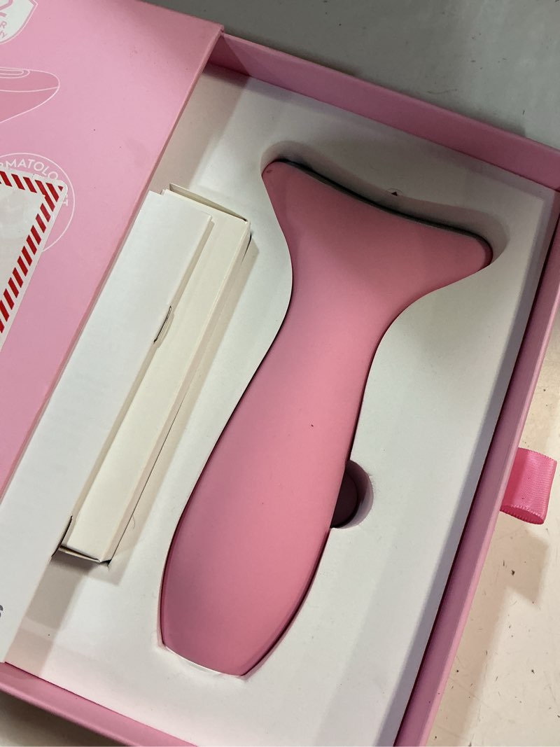 Condition photo showing Good Condition for revo genie | 3-in-1 face & neck beauty massager with heat, 3 light therapies, smart vibration | red light, blue light, green light therapy for smooth glowing skin - pink pearl