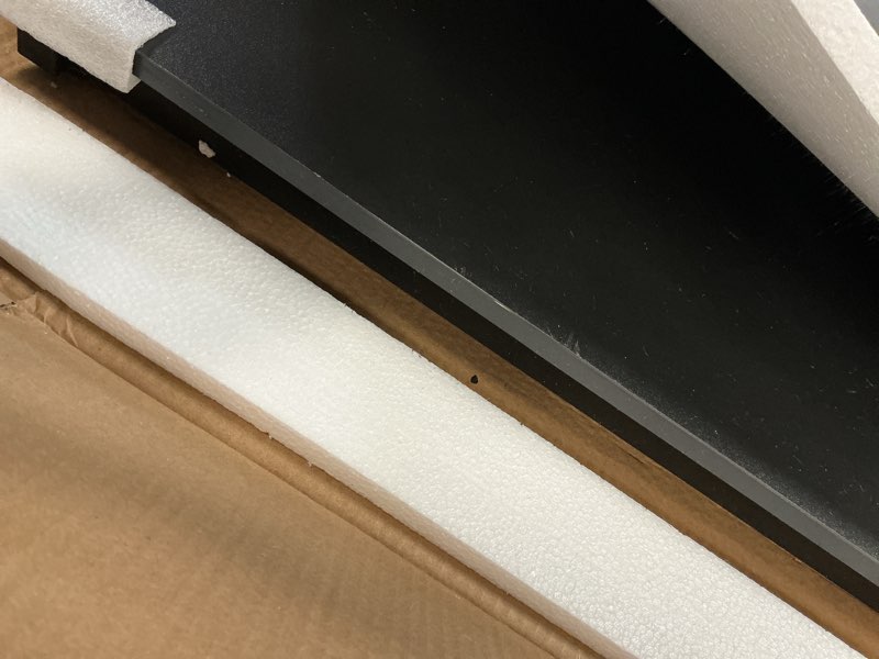 Condition photo showing As Is for Decoholic Single 24 inch Scissors Lift Keyboard and Mouse Riser, Height Adjustable Standing Desk Converter for Ergonomic Sit Stand Workstations?suitable to hold large/small items (24inch, Black)