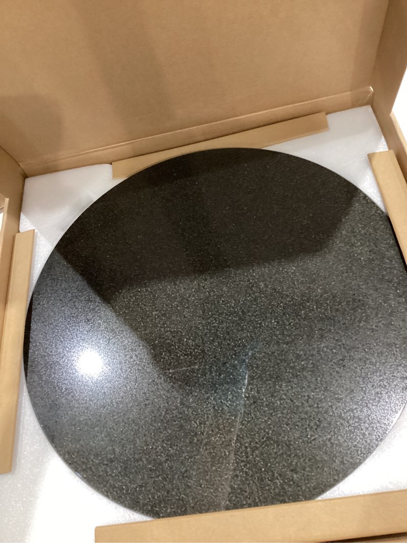 Condition photo showing New/Like New for koville black marble lazy susan for kitchen counter, 16'' marble turntable for dinning, lazy susan organizer for cabinet, serving rotation spinning tabletop organizer swiveling, spice rack storage zimbabwe black 16''