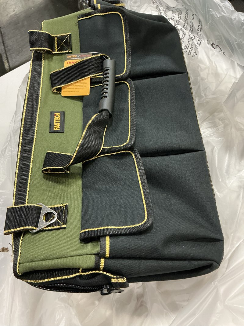Condition photo showing Good Condition for fastech 22-inch wide mouth tool bag with water proof molded base?wide mouth tool tote bag,waterproof tool organizer bag for men with adjustable shoulder strap (22 inch) 22 inch-black