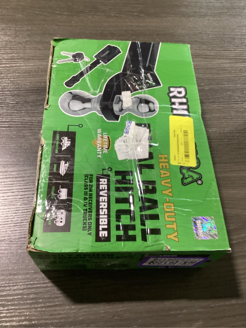 Condition photo showing Good Condition for rhino usa dual ball hitch (fits 2-inch receiver) - heavy duty reversible tow hitch for 2 inch and 2 5/16 trailers (10 000 lbs gtw) - weatherproof anti