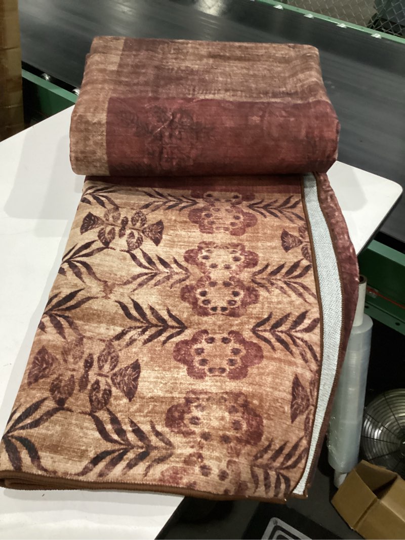 Condition photo showing New/Like New for dweike washable area rugs 6x9 for living room, large modern geometric brown soft patchwork carpet, non-slip stain resistant throw rug for bedroom dining room office home decor brown 6 ft x 9 ft